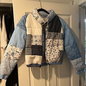 aaronasunsolo patchwork puffer jacket